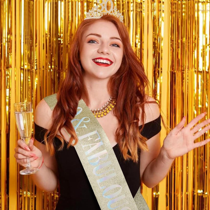 Hapdoo 30th Birthday Crown & Tiara Set - Fabulous Decorations for Women - Happy 30th - Image 2